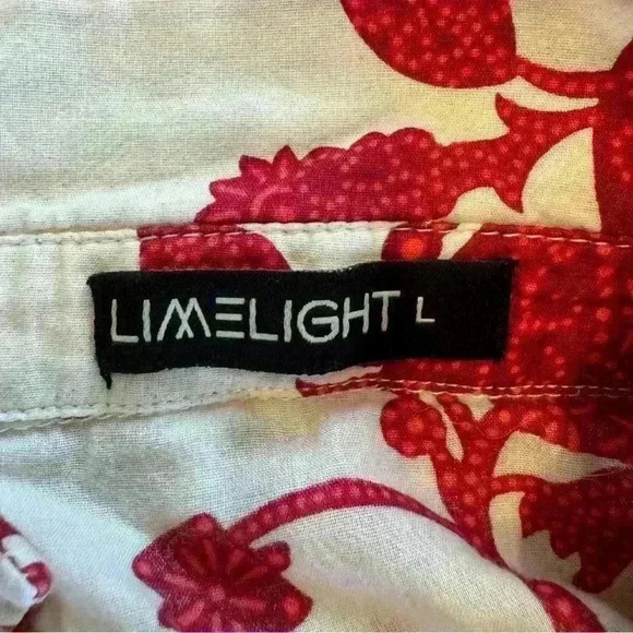 🌈 6/$60 Limelight Tunic Pants Set Cream Magenta Pink Pockets Button Down Large - Picture 6 of 13